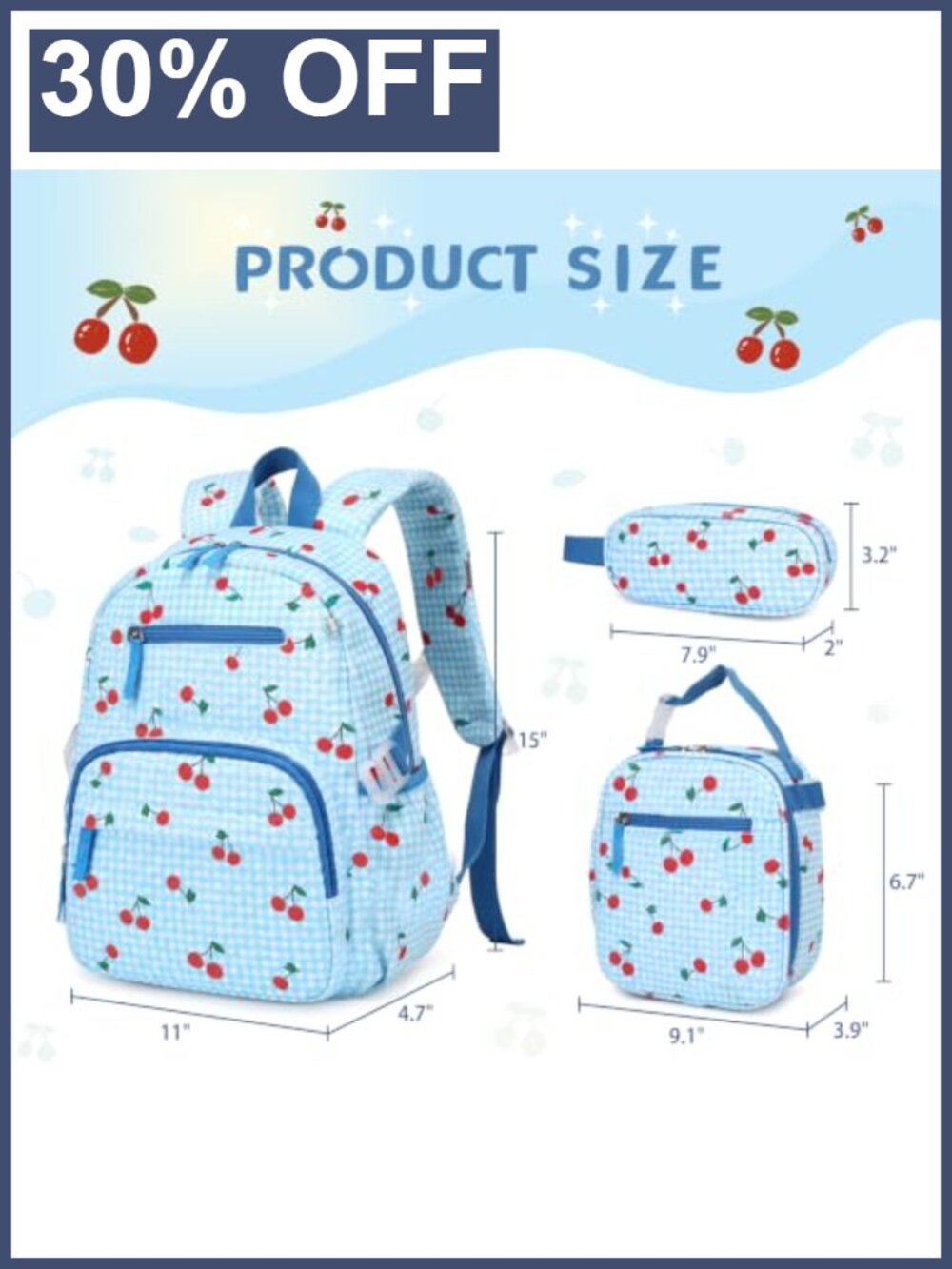 Corduroy Toddler Backpack 3-Piece Set with Lunch Box for Kids Ages 4-6 - Picture 3 of 5